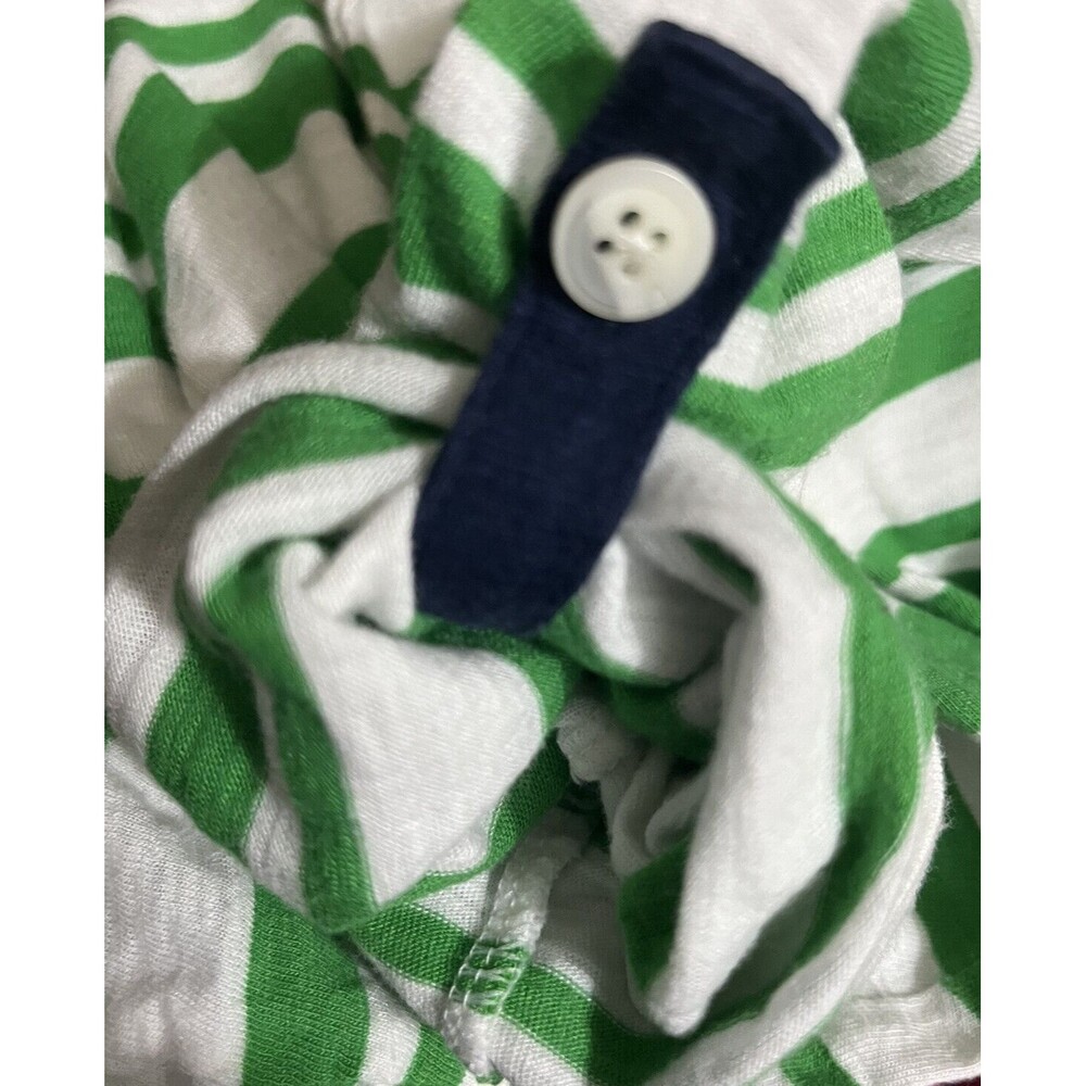 BANANA REPUBLIC Top Long‎ Sleeve T Shirt Green White Stripe Women Small Preppy - Picture 2 of 2